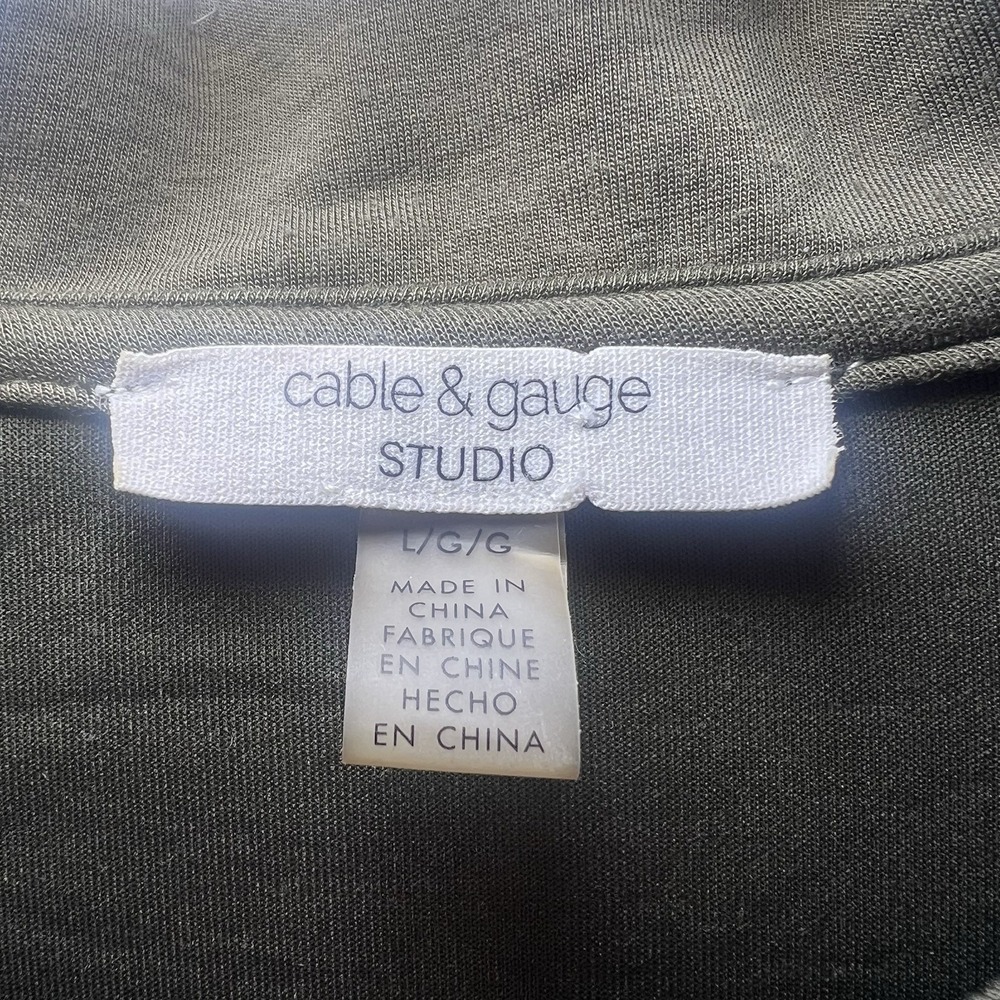Cable & Gauge Studio‎ Women's Large Olive Green Pullover Long Sleeve Top Sweater - Picture 4 of 5